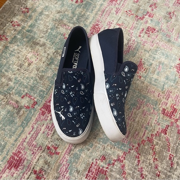 Puma Navy Paisley Sneakers - Picture 2 of 6